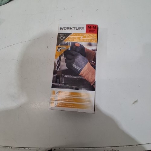 5PR WORKTUFF CUT-RESISTANT GLOVES - MEDIUM - BLACK / BROWN (MODEL: 1966284) image 2