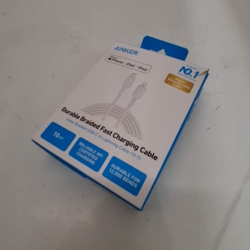 ANKER DURABLE BRAIDED USB-C TO LIGHTNING FAST CHARGING CABLE - 10FT - WHITE (MODEL: A81B7H21) image 3
