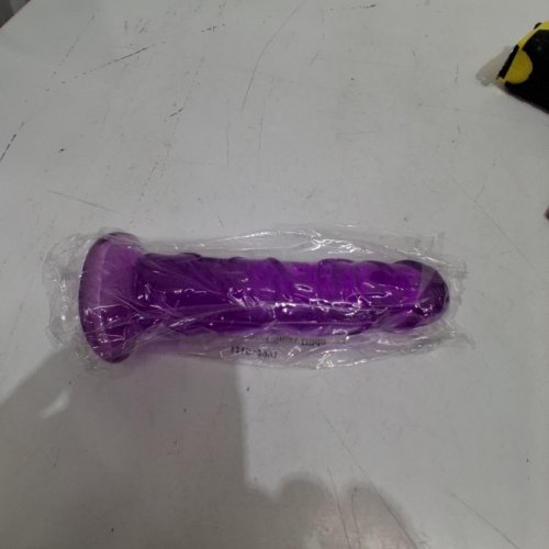 SILICONE DILDO WITH SUCTION BASE - 7" - PURPLE CLEAR image 2