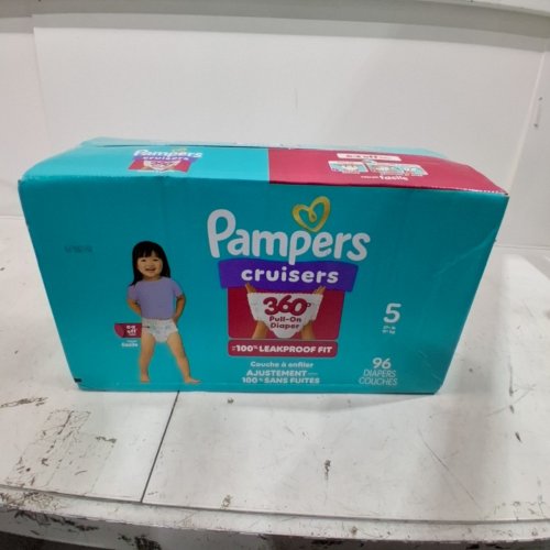 96PK PAMPERS PULL ON CRUSIERS 360˚ FIT DISPOSABLE BABY DIAPERS 27+LB - SIZE 5 image 2