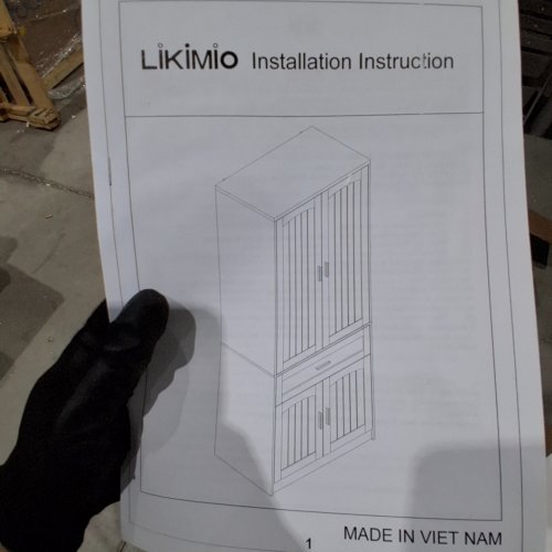 LIKIMIO 4-DOOR ARMOIRE WARDROBE CLOSET WITH DRAWER - 77" - WHITE (MODEL: HK-YG-E01) image 2