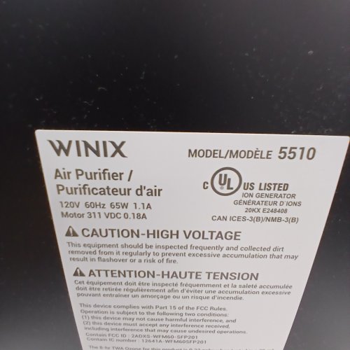 WINIX WIFI SMART CONTROL AIR PURIFIER WITH ADVANCE FILTERATION / AQ SENSOR & 4MODES COVERS UPTO 1882SQ.FT - 120 V - BLACK (MODEL: 5510) image 7