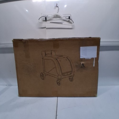 OWNPETS 4-WHEEL PET STROLLER WITH MESH OPENINGS - 22" X 33" - UP TO 130LBS - GREY/BLUE image 4