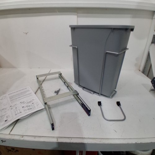 KNAPE & VOGT REAL SOLUTIONS IN-CABINET SINGLE PULL OUT TRASH CAN - 17" X 8" X 20" - GRAY (MODEL: SCB9-1-20PT) image 2