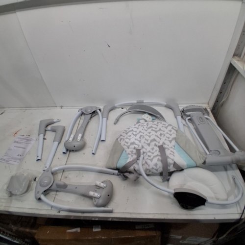 INGENUITY CONVERTME 2-IN-1 COMPACT PORTABLE PLUG IN AUTOMATIC BABY SWING AND INFANT SEAT - 0 TO 9 MONTHS - 6LBS TO 20LBS - GREY - (MODEL: 12189-ES) image 3