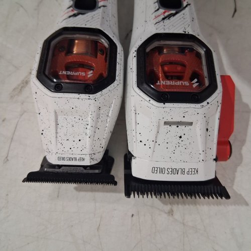 16PC SUPRENT FANGS PRO BARBER CLIPPERS WITH PATENTED U TEETH BLADE - 13000RPM - RED/BLACK/WHITE image 5