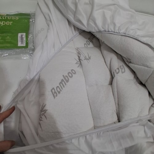 NIAGARA BAMBOO MATTRESS TOPPER - TWIN - WHITE image 4