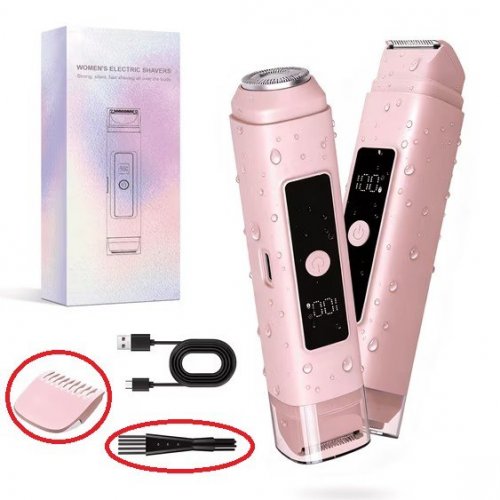 2-IN-1 ELECTRIC SHAVER AND HAIR REMOVER - WATERPROOF - USB-C RECHARGEABLE - PINK (MODEL: H2) image 8