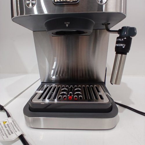 DELONGHI LINEA CLASSIC ESPRESSO MACHINE WITH MILK FROTHER - SILVER (MODEL: ‎EM450M) image 9