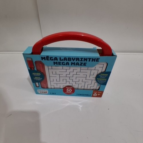 CHUCKLE & ROAR MEGA MAZE REUSABLE DRY ERASE TRAVEL MAZE GAME TOY - RED image 2