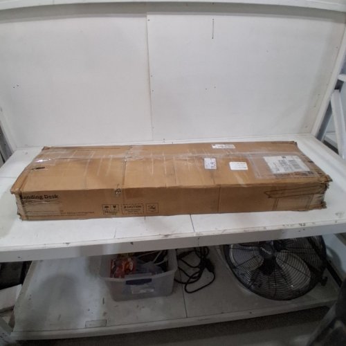 ELECTRIC HEIGHT ADJUSTABLE STANDING DESK WITH HOOKS - 48" X 24" - MAPLE TOP/WHITE - (MODEL: P05.01.01) image 7