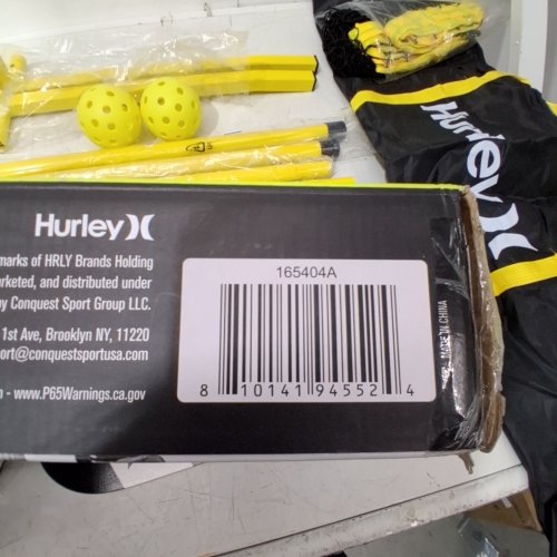 HURLEY PICKLEBALL NET SYSTEM WITH 2 PADDLES, 2 BALLS AND CARRY BAG - 3FT X 10FT - BLACK/YELLOW (MODEL: 165424A) image 2