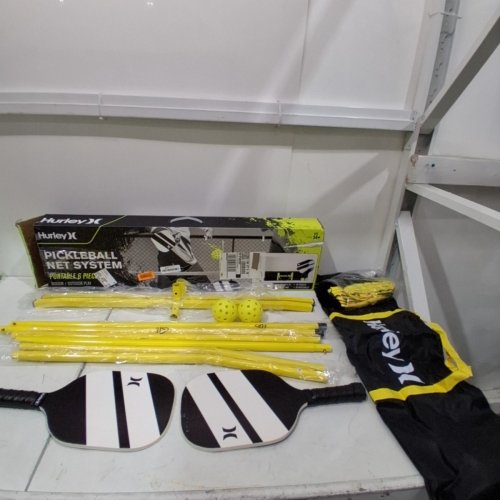HURLEY PICKLEBALL NET SYSTEM WITH 2 PADDLES, 2 BALLS AND CARRY BAG - 3FT X 10FT - BLACK/YELLOW (MODEL: 165424A) image 3