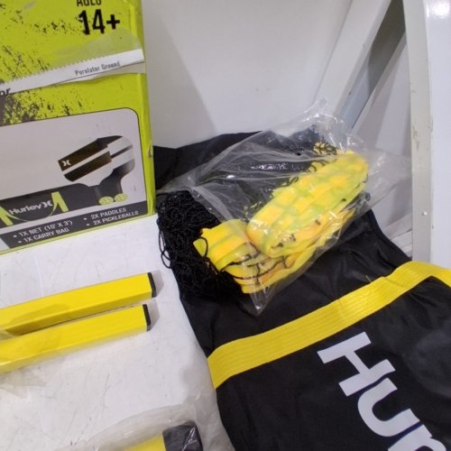 HURLEY PICKLEBALL NET SYSTEM WITH 2 PADDLES, 2 BALLS AND CARRY BAG - 3FT X 10FT - BLACK/YELLOW (MODEL: 165424A) image 6