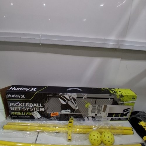HURLEY PICKLEBALL NET SYSTEM WITH 2 PADDLES, 2 BALLS AND CARRY BAG - 3FT X 10FT - BLACK/YELLOW (MODEL: 165424A) image 7