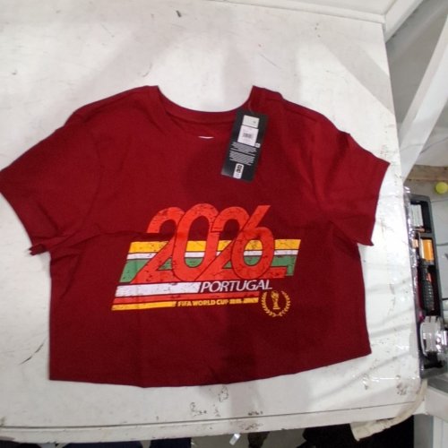 WOMEN'S WORLD CUP FIFA 2006 PORTUGAL CROP TOP - EXTRA LARGE - BURGUNDY image 2
