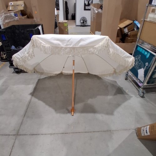 SEAZUL TASSEL BEACH UMBRELLA - 6.5FT - BEIGE (MODEL: DC-BU-068-BEIGE) image 4