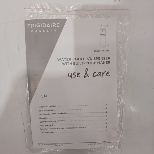 FRIGIDAIRE 3-IN-1 BOTTOM LOAD HOT/COLD WATER COOLER BUILT-IN BULLET ICE MAKER - 50 GAL - BLACK (MODEL: EFWC534-BLACK) image 6