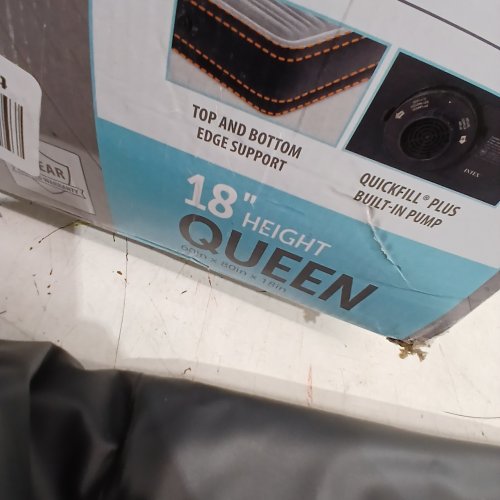 INTEX DURABEAM DELUXE COMFORT PLUSH AIR MATTRESS WITH BUILT IN ELECTRIC PUMP - QUEEN - 18"H - GREY (MODEL: AP619D) image 5