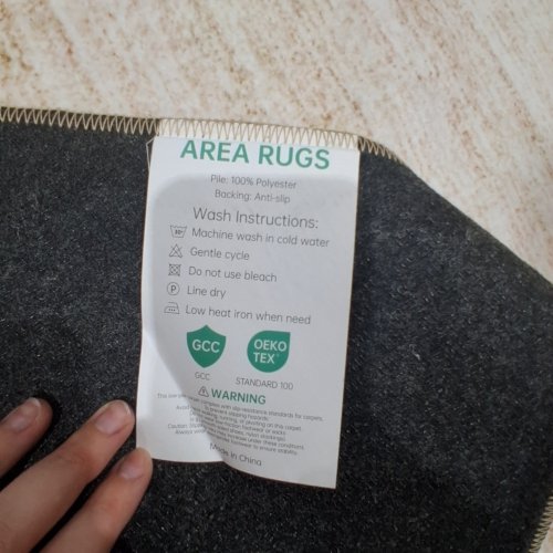 ELEGANT SOFT PLUSH WASHABLE AREA RUG - 9FT X 12FT - BEIGE/WHITE image 2