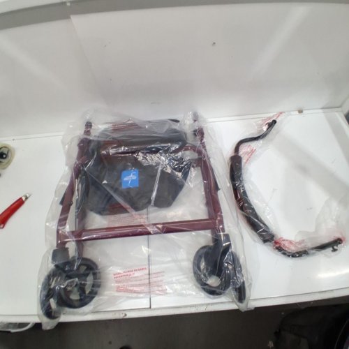 MEDLINE EMPOWER ROLLATOR WALKER - 300 LBS CAPACITY - BLACK/BURGUNDY (MODEL: MDS86850ESKD) image 2