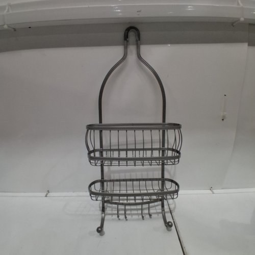 IDESIGN YORK METAL WIRE HANGING SHOWER CADDY - 22" X 10" - SILVER image 2