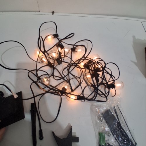 OHLUX SOLAR STRING LIGHTS OUTDOOR, 15+2 LED PATIO LIGHTS SOLAR POWERED WITH REMOTE CABLE TIES AND HOOKS - G40 BULBS - 35FT (MODEL: ‎GLS-18J2P-G40-25) image 2