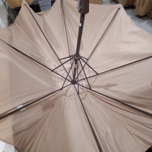OUTDOOR HAND CRANK LIFT PATIO UMBRELLA - 9FT - BEIGE (MODEL: A012-501-009) image 5