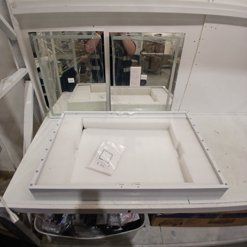 HASUIT WALL MOUNTED LIGHTED MEDICINE CABINET WITH MIRROR - 25.4" X 23.6" - WHITE (MODEL: AJ-DJ505681) image 6