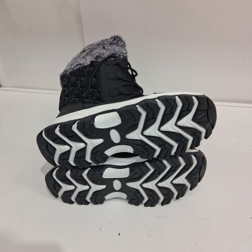 WOMEN'S HOBIBEAR FUR TRIM WINTER BOOTS - SIZE 9 - BLACK (STYLE: AW3778W) image 4