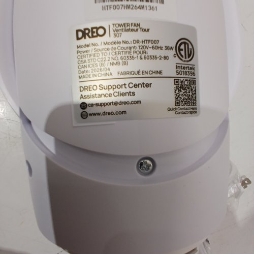 DREO 307 SERIES TOWER FAN WITH 4 SETTINGS / REMOTE CONTROL / TIMER & LED DISPLAY - 36" - WHITE (MODEL: DR-HTF007S) image 4