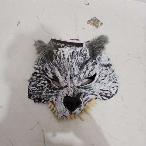 WAY TO CELEBRATE! CHINLESS WOLF MASK - OSFM - GRAY, WHITE AND BLACK image 4