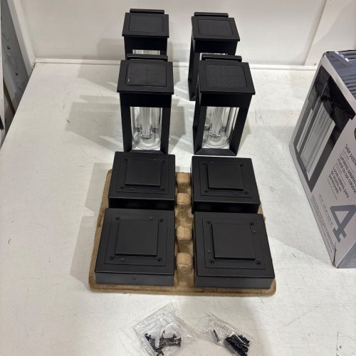 4PK NATURALLY SOLAR WALL/POST ACCENT LIGHTS - 25LM - BLACK (MODEL: 1938011) image 2
