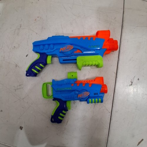 17PC NERF ELITE JR ULTIMATE STARTER SET- 2 TOY BLASTERS AND 15 DARTS- BLUE/ORANGE/GREEN (MODEL: F6369) image 2