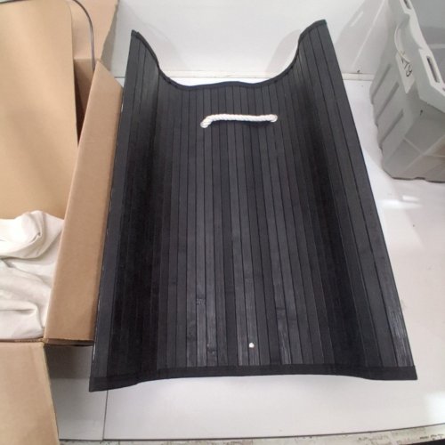 FOLDABLE BAMBOO LAUNDRY BASKET - BLACK/WHITE image 2
