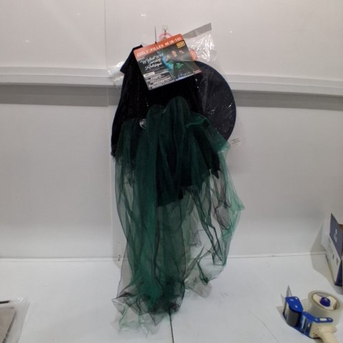 2PC GIRL'S GOODMARK LIGHT-UP WICKED WITCH COSTUME - MED (8-10) - BLACK/GREEN image 2