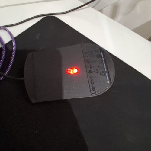 LENOVO 300 USB WIRED MOUSE - BLACK / ORANGE (MODEL: NB-0009) image 2