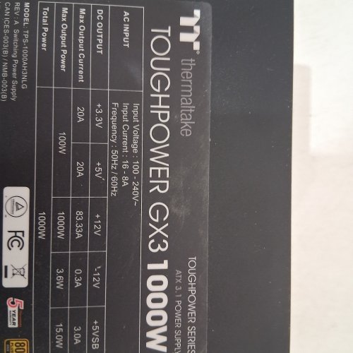 THERMALTAKE TOUGHPOWER GX3 1000W 80 PLUS GOLD NON MODULAR POWER SUPPLY image 5