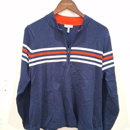 WOMEN'S IZOD ZOEY QUARTER ZIP PULLOVER - XXL - NAVY BLUE/RED/WHITE (STYLE: 198611172985) image 2