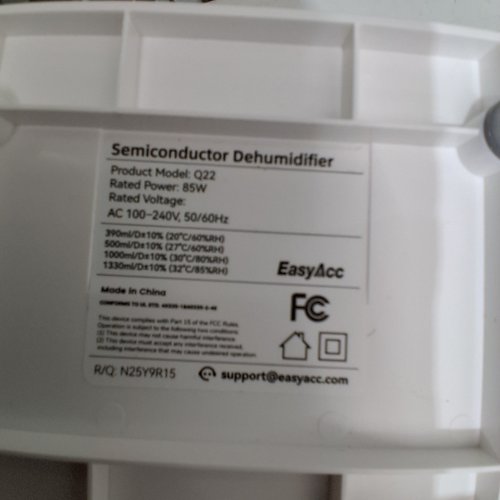 EASY ACC LED ULTRA DEHUMIDIFIER WITH AUTO SHUT OFF - WHITE (MODEL:Q22) image 3