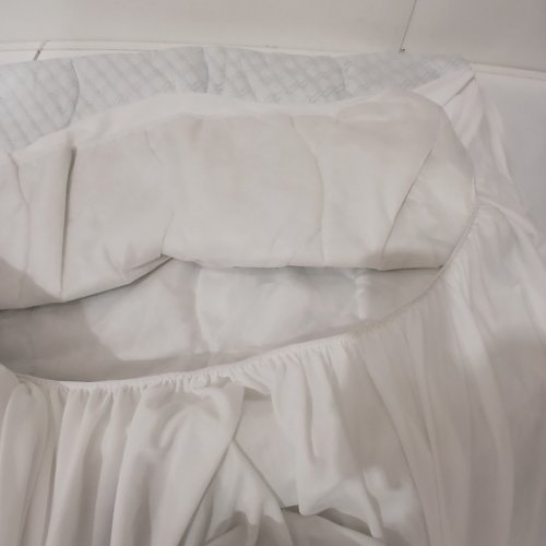 SEALY LUXURY COTTON TOP MATTRESS PAD - KING - WHITE/BLUE image 3