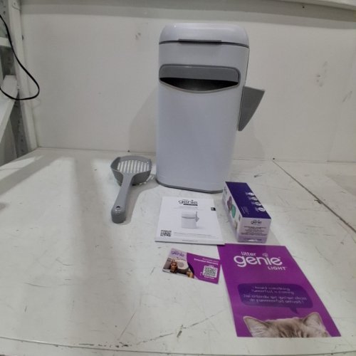 LITTER GENIE PLATINUM PAIL STYLE CAT LITTER WASTE DISPOSAL SYSTEM - WHITE/GREY image 2
