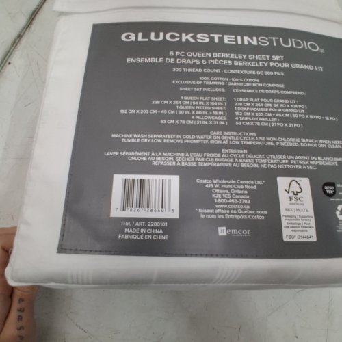 6PC GLUCKSTEINSTUDIO BERKELEY SHEET SET - QUEEN -WHITE image 2