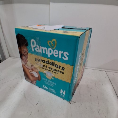 136PK PAMPERS SWADDLERS SKIN SAFE DISPOSABLE DIAPERS - NEWBORN image 2