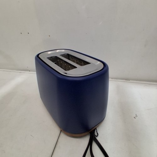 KICHELE RETRO 2 SLICE TOASTER - MATTE BLUE WITH WOODEN BASE - (MODEL: YK-688H) image 5