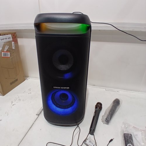 GREEN KEEPER KARAOKE MACHINE WITH 2 WIRELESS MICROPHONE AND REMOTE - 400W - BLACK - (MODEL: GKD60) image 2