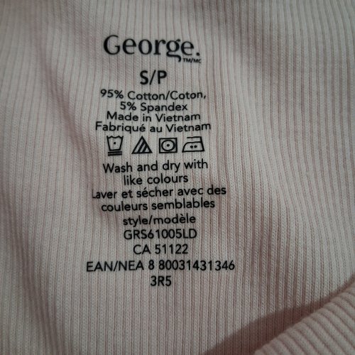 WOMAN'S GEORGE SHORT SLEEVE RIBBED T-SHIRT - SMALL - PINK (STYLE: GRS61005LD) image 2