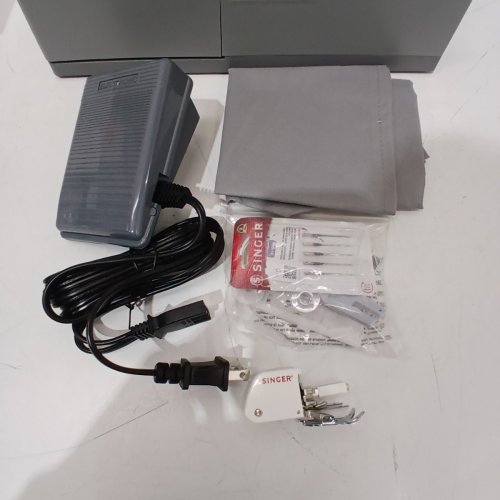 SINGER HIGH SPEED HEAVY DUTY SEWING MACHINE WITH ACCESSORIES - GREY (MODEL: 4452) image 7