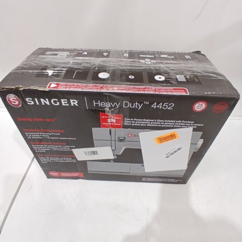 SINGER HIGH SPEED HEAVY DUTY SEWING MACHINE WITH ACCESSORIES - GREY (MODEL: 4452) image 8