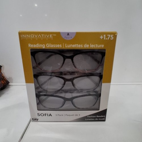 3PK INNOVATIVE EYEWEAR SOFIA READING GLASSES - +1.75 - STAINLESS STEEL FRAME image 4